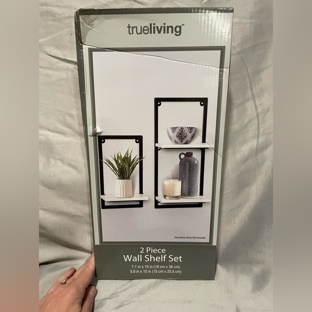 Trueliving Black and White Wall Shelf Duo